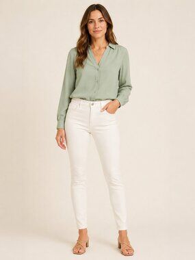 Tractr Tencel Stretch Skinny Jeans Cream White Size 0/25